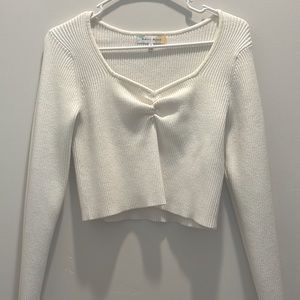 White Crop Top Sweater